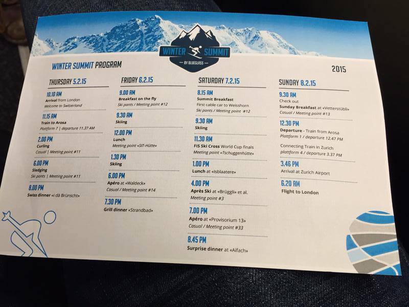 BlueGlass Winter Summit Program 2015