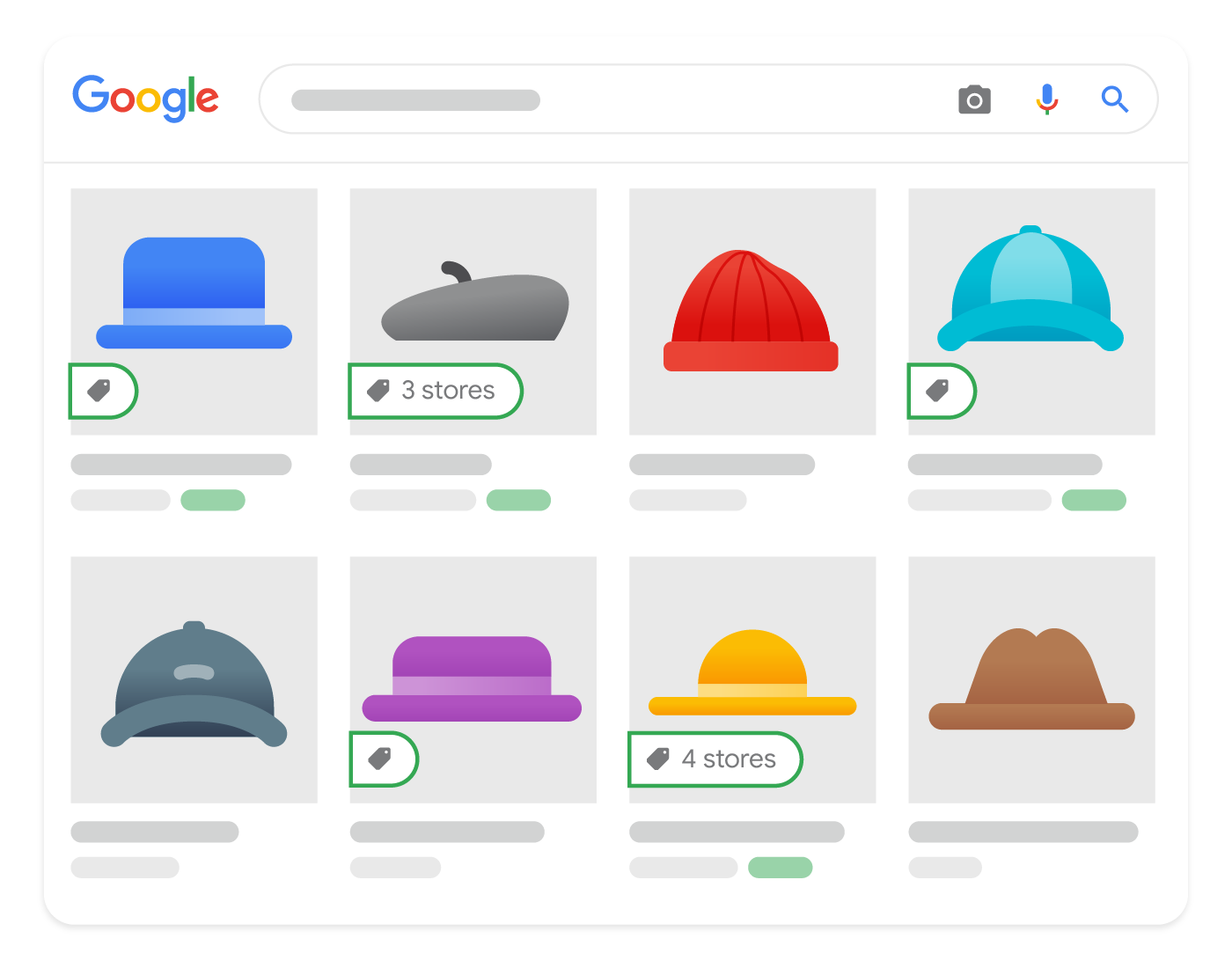 Product data displayed in Google's organic search results