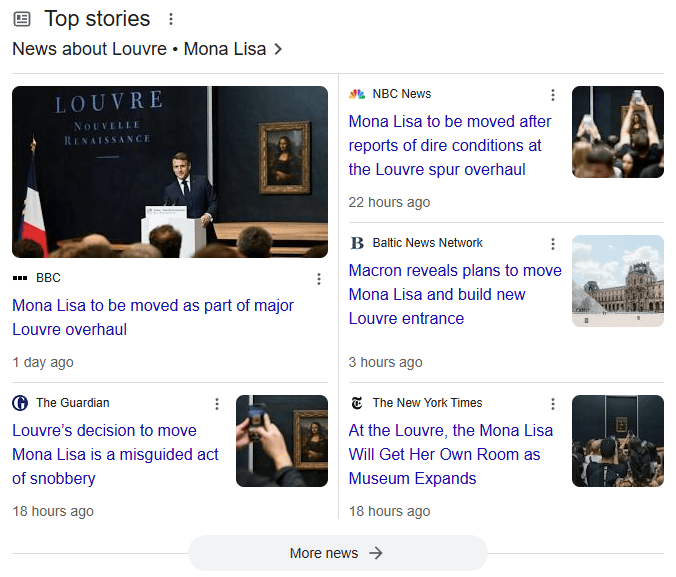 top stories mona lisa