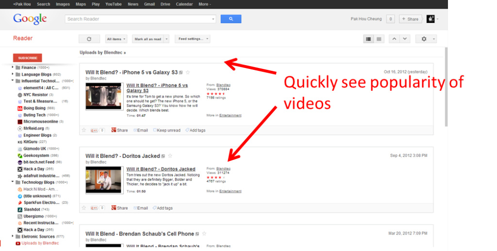 Google Reader - YouTube Image